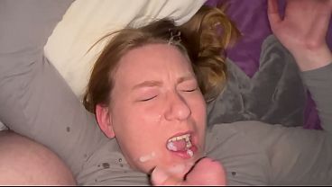 Big cock deep throat facial 