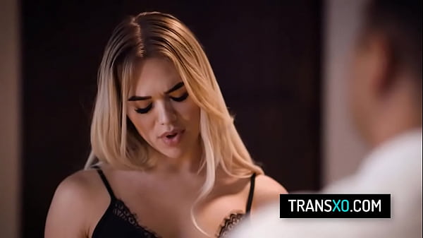 Blonde TS Emma Rose barebacks her kinky stepdaddy 