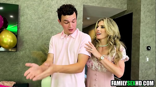 Step mom_step sister fuck him for 18th birthday_Fucked up family