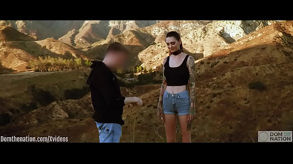 Play MP4 - Submissive masochist Rocky Emerson tied up and caned outside in the mountain sun