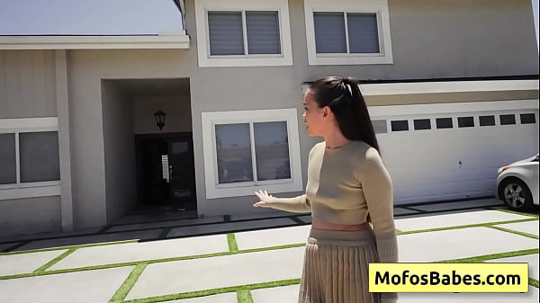 Sexy brunette girl pay her gardener with_a wet blowjob and some juicy pussy Angelina MoonLogan Xander