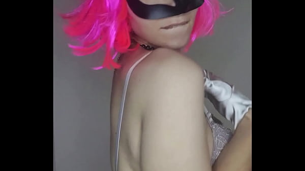 Hear me moan as i masturbate with my kitty mask and tits 