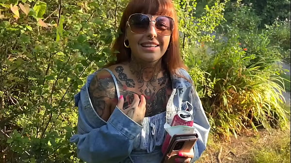 Home wrecker takes a walk in the woods and gets hard fuck with huge cumshot on tits