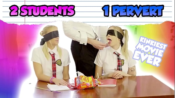 2 Lesbians sharing 1_Dick Threesome blindfolded Double Blowjob Trailer 02 Mimi Cica Lulu Love