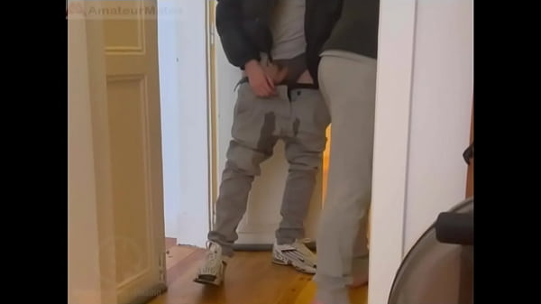 Desperate boy left outside by his flatmate wets himself and then gets his revenge
