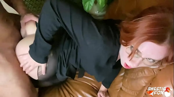Redhead blowjob cock and hard pussy fuck cum on face