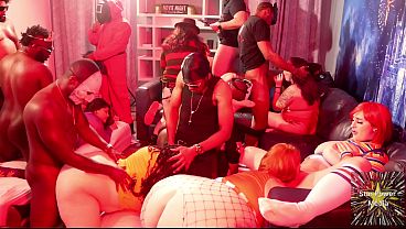 Spooky Interracial Halloween Orgy thumbnail