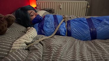 Wrap Gagged Grey Haired Gnd Teen Absolutely Helpless In Her Bondage thumbnail