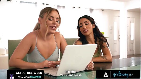 Hot blonde fucks her sexy latina roomie