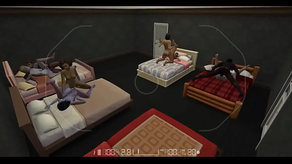 Security camera catches an orgy