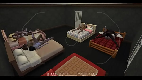 Security camera catches an orgy 