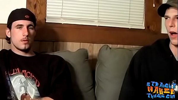 Straight buddies jerking off together 