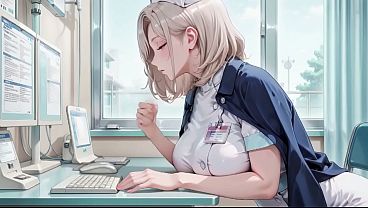 Ai Generated- Blonde Nurse! Private Moments In The Hospital Corridor, Secrets Hidden Under That White Coat Are Insane! Kneeling, Glancing Back, Biting Her Lip With Wet Eyes Staring Right At You. thumbnail