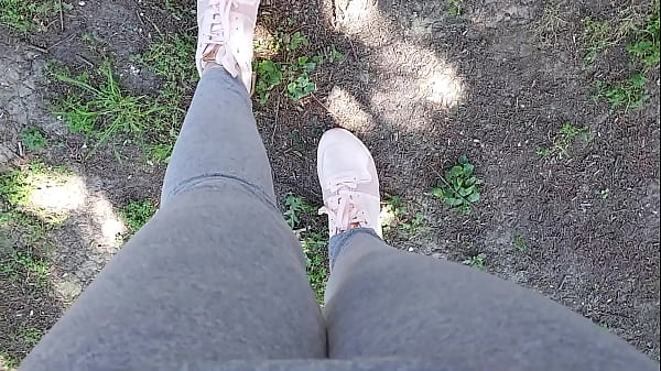 In a public park your stepsister can't_hold back and pisses herself completely, wetting_her leggings