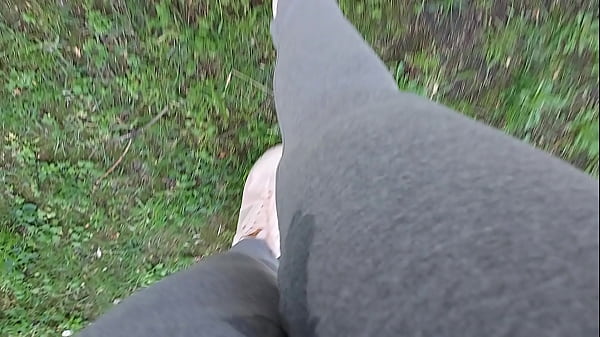 Play MP4 - In a public park your stepsister can't hold back and pisses herself completely&comma; wetting her leggings