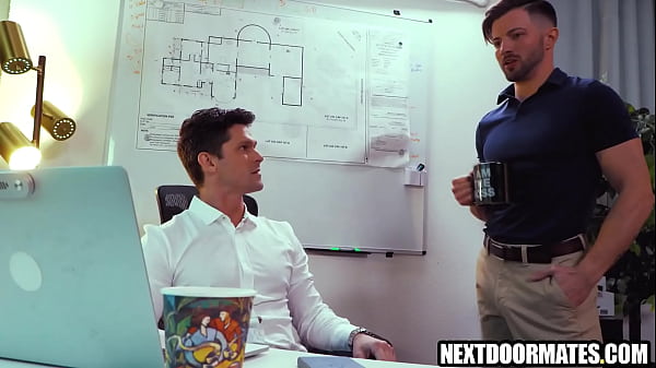 Slutty gay office worker banged hard by his boss 