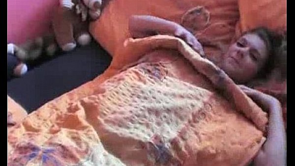 Blonde Masturbates in bed with penis looking dildo 