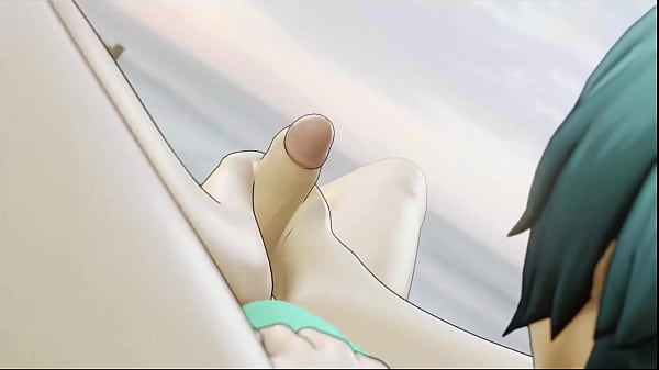 Fuuka receives a nice footjob from mitsuru 