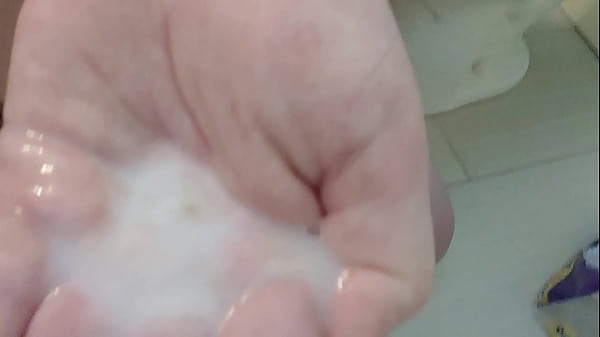 Eating cum out of my hand 