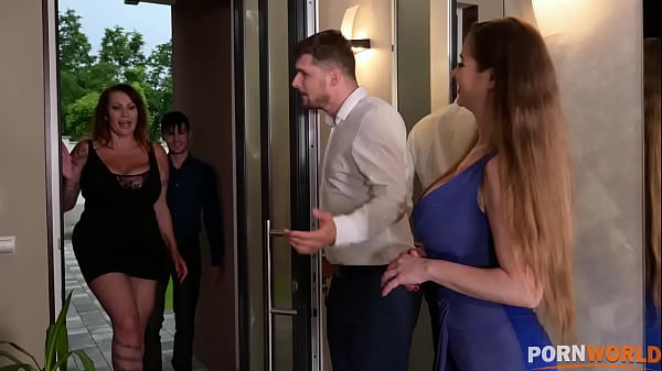 Play MP4 - Busty milfs Laura Orsolya & Cathy Heaven in a cock gorging group sex banger GP1462