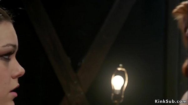 Lesbian waitress spanked and anal banged