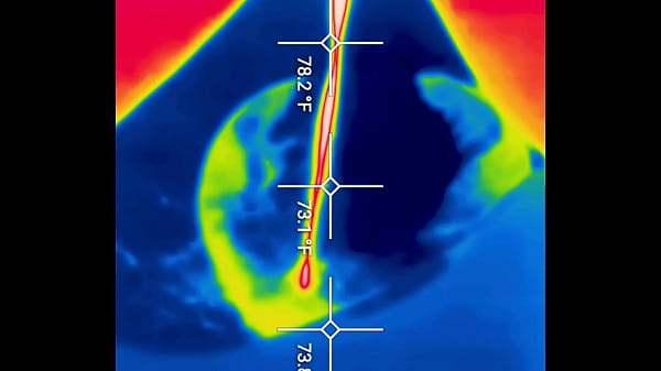 Close up of my hot pee into the toilet