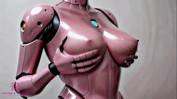 Pink sex robot bouncing her tits for you to cum on it close up pov ai