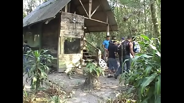 Kinky gay outdoors action 