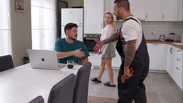 Nonton Kitchen Pipe Repair Turns Into Plumber Slamming Me Hard thumbnail