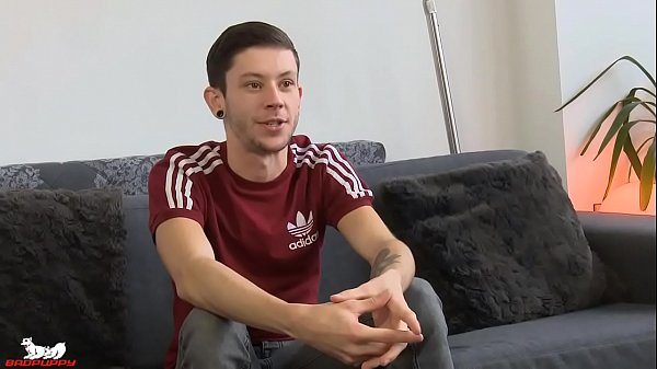 Badpuppy's Xavier Sibley uses his finger to probe his tight asshole 