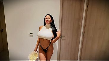 Sexy Big Natural Tits Brunette Fucking After the Cinema Lana Myers