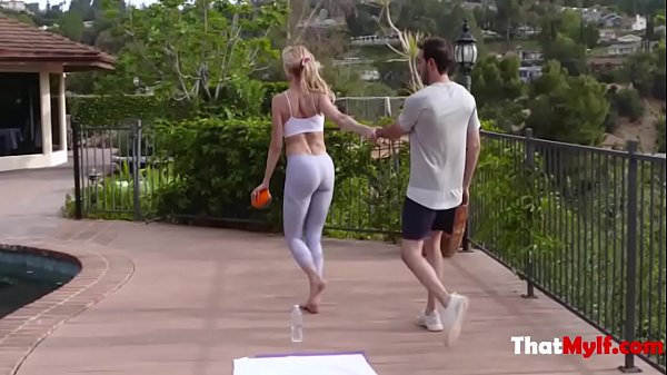 MILF seduces teen while YOGA 