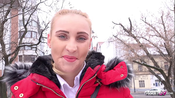 GERMAN SCOUT SlimGirl Lulu in fur jacketand Leggings Pickup andCheating Fuck on Street