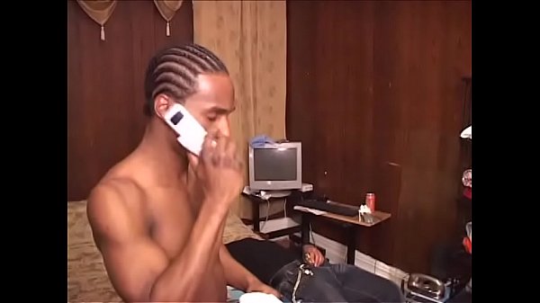 Two black dudes fucking on the bed 