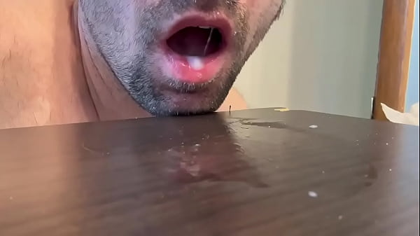 Nice load of cum on my tongue! Does it go down the throat!? 