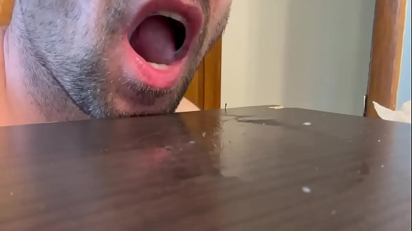 Nice load of cum on my tongue! Does it go down the throat!? 
