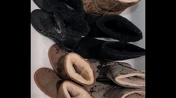 Hosing down my wife'_s winter boots