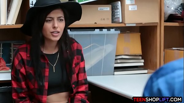 Lp officers fuck a cute teen shoplifter together in their back office of the store so that they will not report her to the police