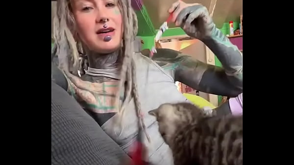 playing with_my kitten tattoogirl tattoomodel_inkedgirl tattoos tattoo inked_inkedup_kitten