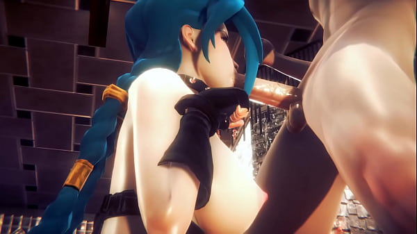 Play MP4 - LOL Hentai - Jinx tied up like a bitch sucks a cock - Japanese Asian Manga Anime Film Game Porn