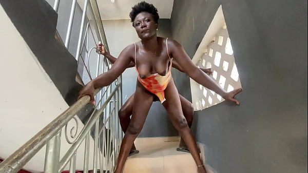 My landlord fuck me at the stair case 