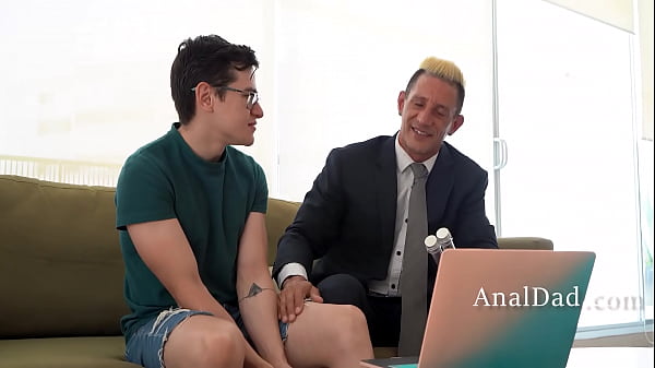 Nerdy Stepson Fucks Hunk Stepdad 