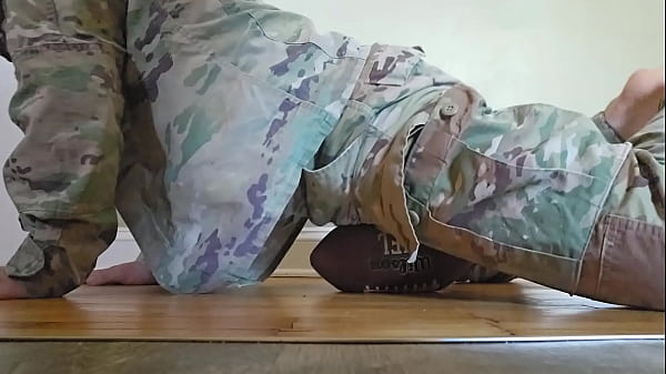 Army Guy Likes to Rub Ass on American Football 