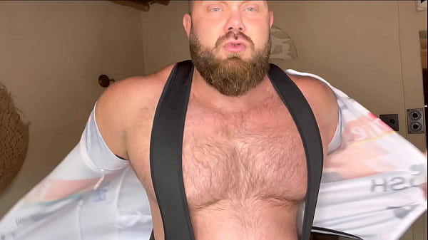 Lycra fetish metal bending muscle worship with cum eating ending 