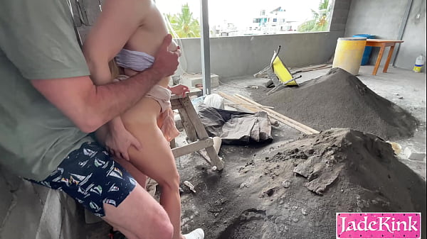 We couldn't hold back so had a quick sex on a construction site