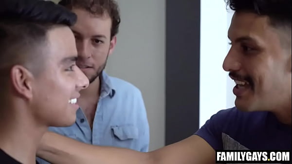 Hot latin guy blindfolded and barebacked by step cousins 