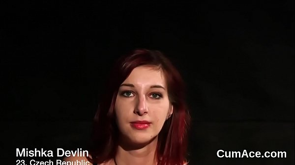 Nasty honey gets sperm shot on her face sucking all the semen 