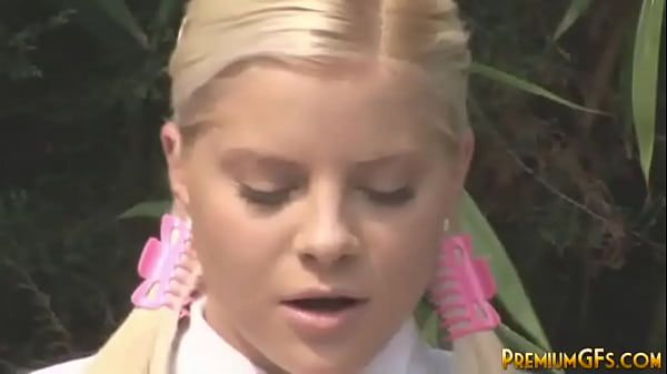 Cute Blonde Teen Young Kimmy is loving her time off 