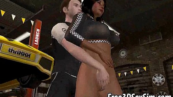 Sexy 3D ebony honey getting fucked by her mechanic 