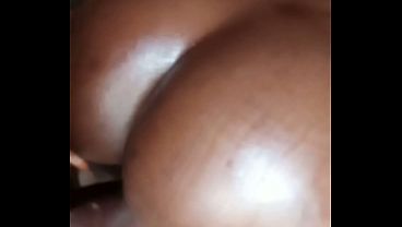 Strong massive black dick piping a black African girl down. 